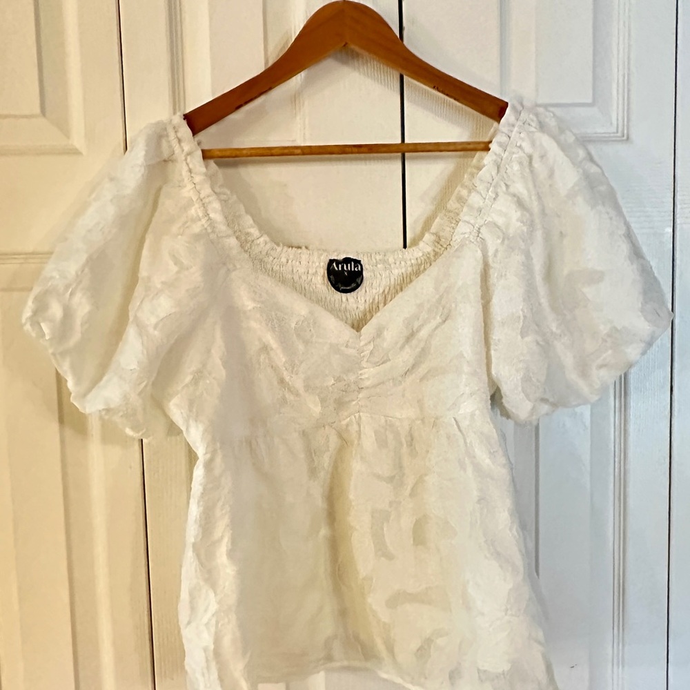 Arula white lace off the shoulder top